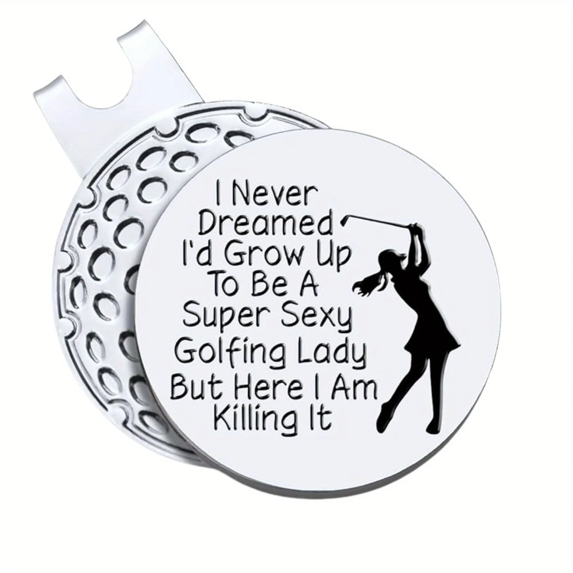 أنا لم أحلم أبدًا معرف يكبر ليكون سوبر مثير جولف سيدة كرة جولف ماركر مضحك جولف هدية للمرأة عيد الميلاد جولف ماركر هدية #1