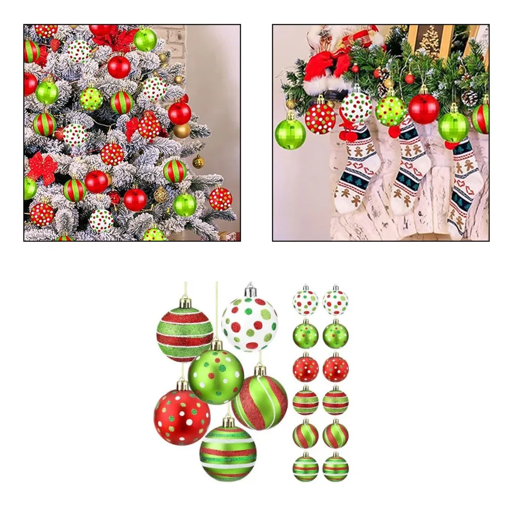 Charming Set of 24 Xmas Ornament Balls With Eye Catching Glitter Finishes To Elevate Your Seasonal Decorations