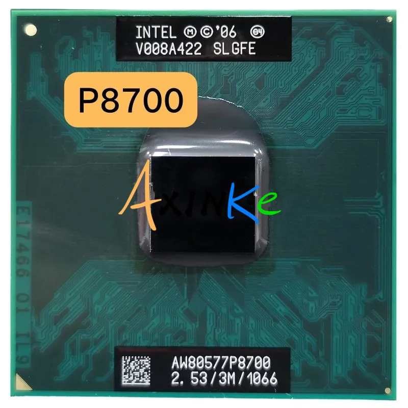 Процессор Intel Core 2 Duo P8700 SLGFE, двухъядерный процессор для ноутбука, 2,53 ГГц, 3 МБ, 1066 МГц, разъем 478
