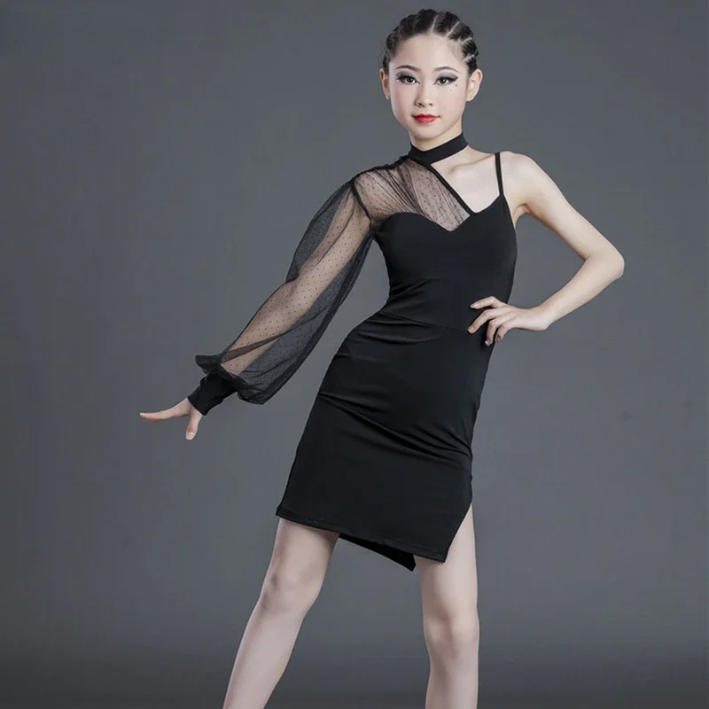 

Latin Dance Dress for Ballroom Dancing Black Tango Salsa Costumes Cha Cha Samba Competition Clothing Kids Girls Modern Dancewear