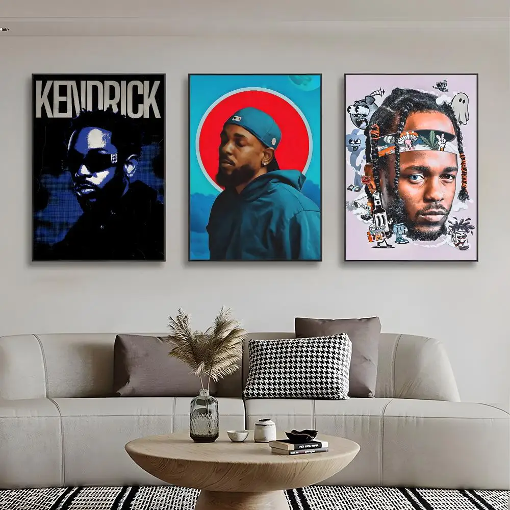 Rap Legend K-Kendrick Lamar Poster Frameless Wall Art Print, Peel-and-Stick Removable