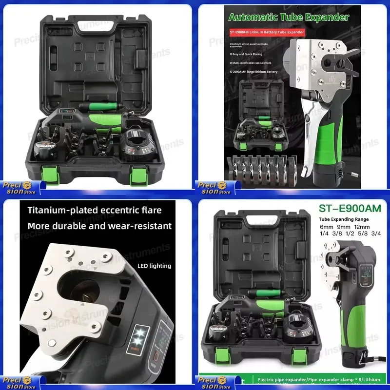 For Cordless Pipe Expander HVAC Refrigeration AC Flaring Tool Auto Repair Installation Kit Copper Tube Bender