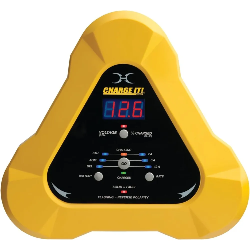 

CHARGE IT! 4512 12 Volt 12 Amp Fully-Automatic Smart Battery Charger, Battery Maintainer, and Desulfator
