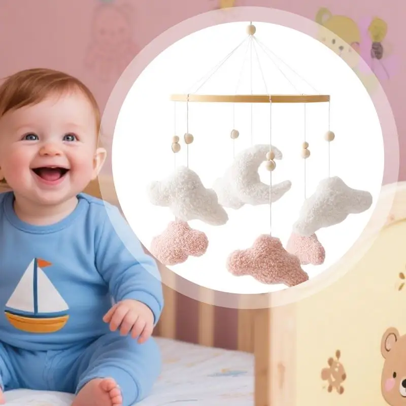 Berço brinquedos hangable berçário celulares em forma de nuvem pingentes carrinho brinquedos para berço ginásio jogar decoração cama aniversário do bebê