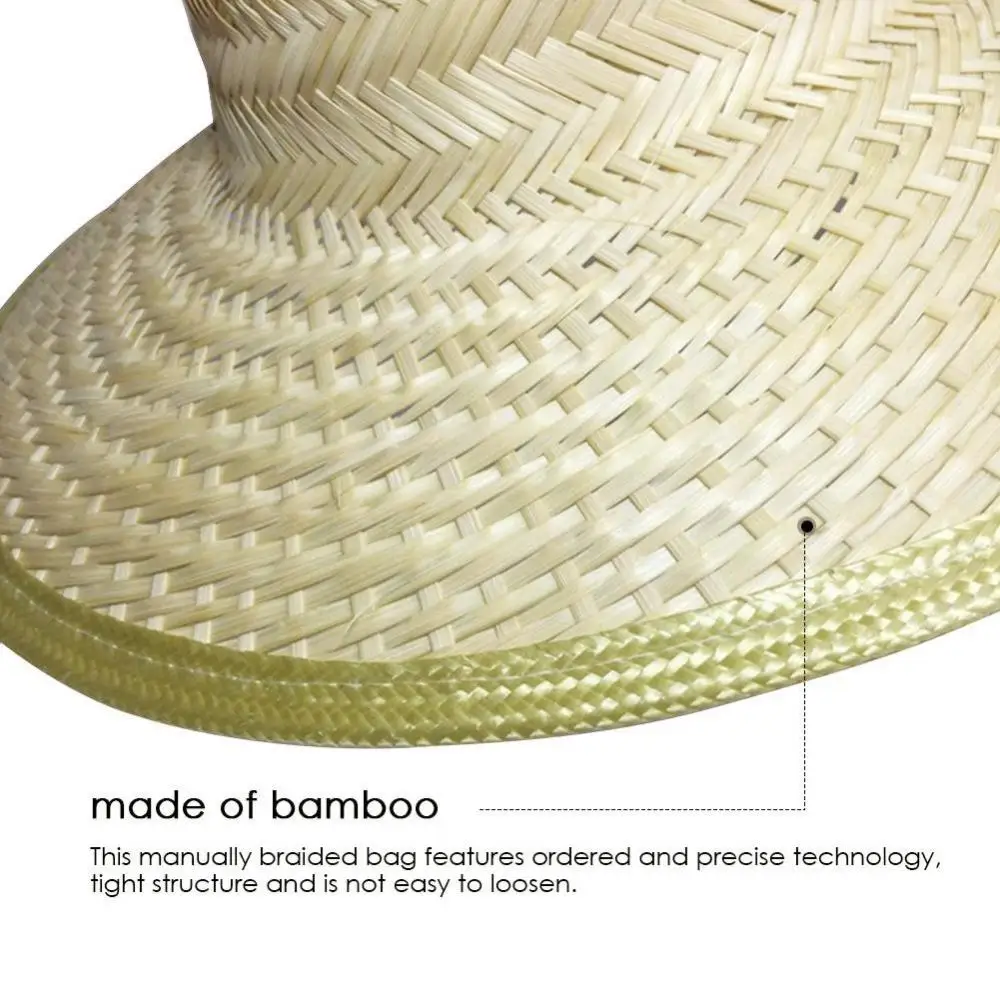 Hat Cap Women Men Bamboo Weave Summer Outdoor Sun Protection Wide Brim Straw Cap