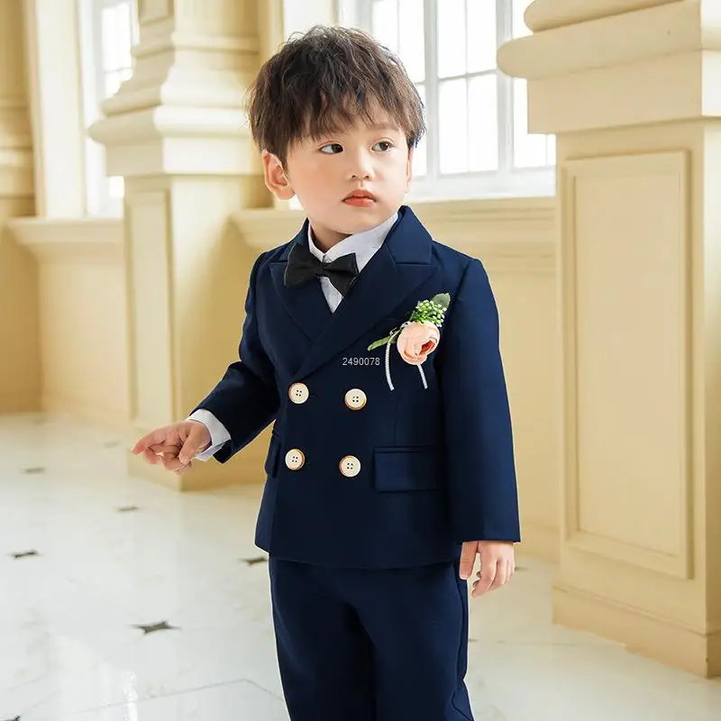 Baby Boys 1 Year Birthday Suit Newborn Prince Kids Jacket Vest Pants Photograph Dress Children Wedding Party Performance Costume