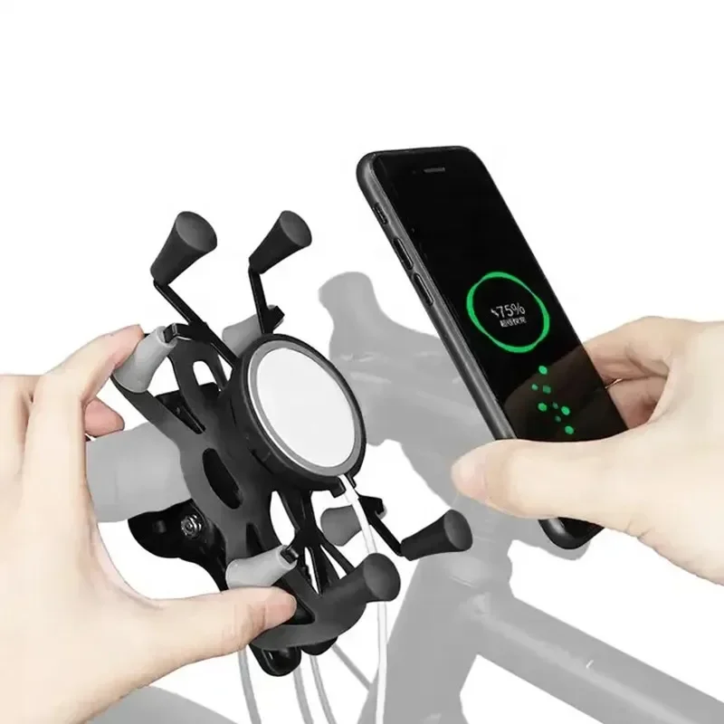 New design Universal  Magnetic Wireless Charger Charging Mobile Phone Holder for motorcycle X-grip Tough-Clamp MagSafe