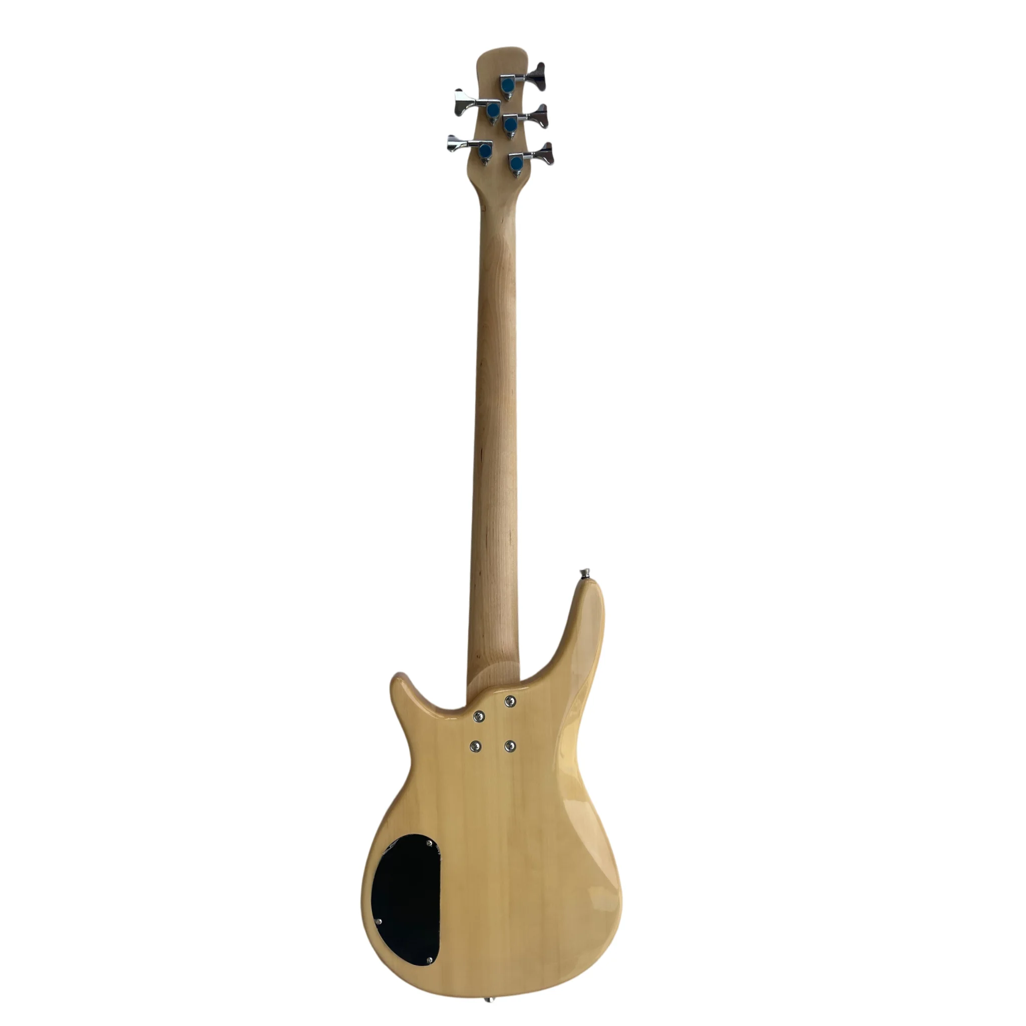 Full Size 5 String Electric Bass Guitar Solid Natural Wood Body, Dual Double Coil Pickups, Smooth Rosewood Fretboard, Complete Kit with Gig Bag, Audio Cable and Adjustment Wrenches
