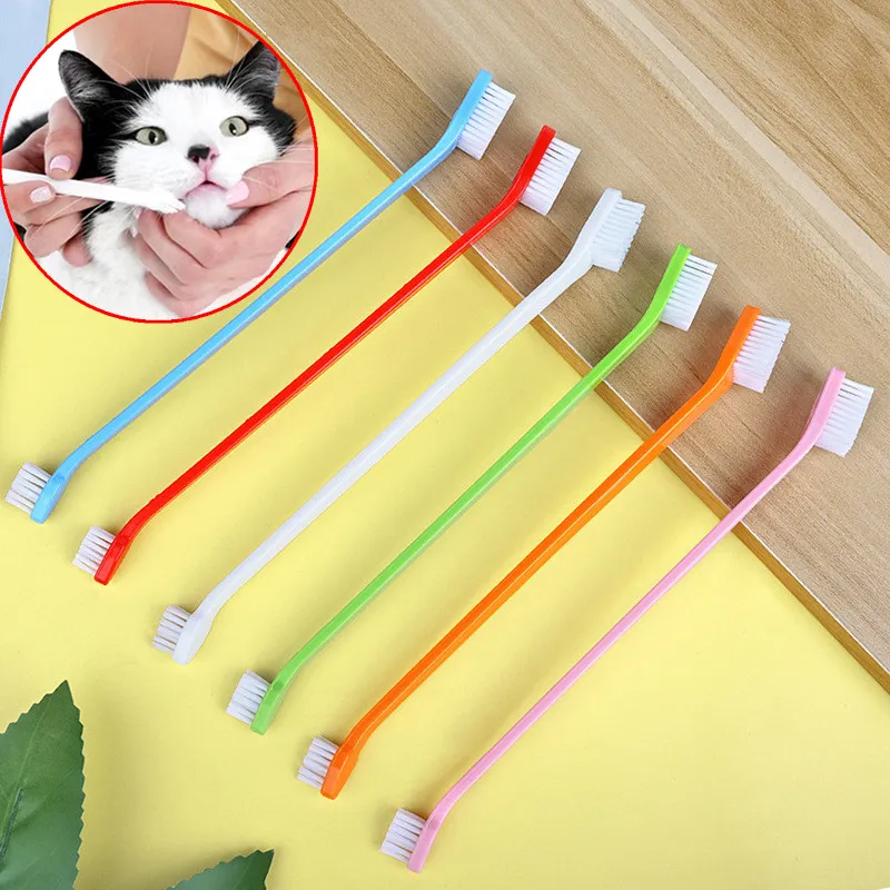 

Cat Toothbrush 3pcs Double Head Teeth Brush for Dog Mouth Cleaning Soft Hair Cat Toothbrush Set Dogs Toothbrushes Pet Supplies