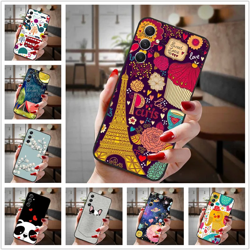 For Samsung Galaxy A16 4G 5G Case 3D Emboss Floral Relief Silicon TPU Soft Cover for Galaxy M15 M35 M55 5G M 35 Phone Cases A 16