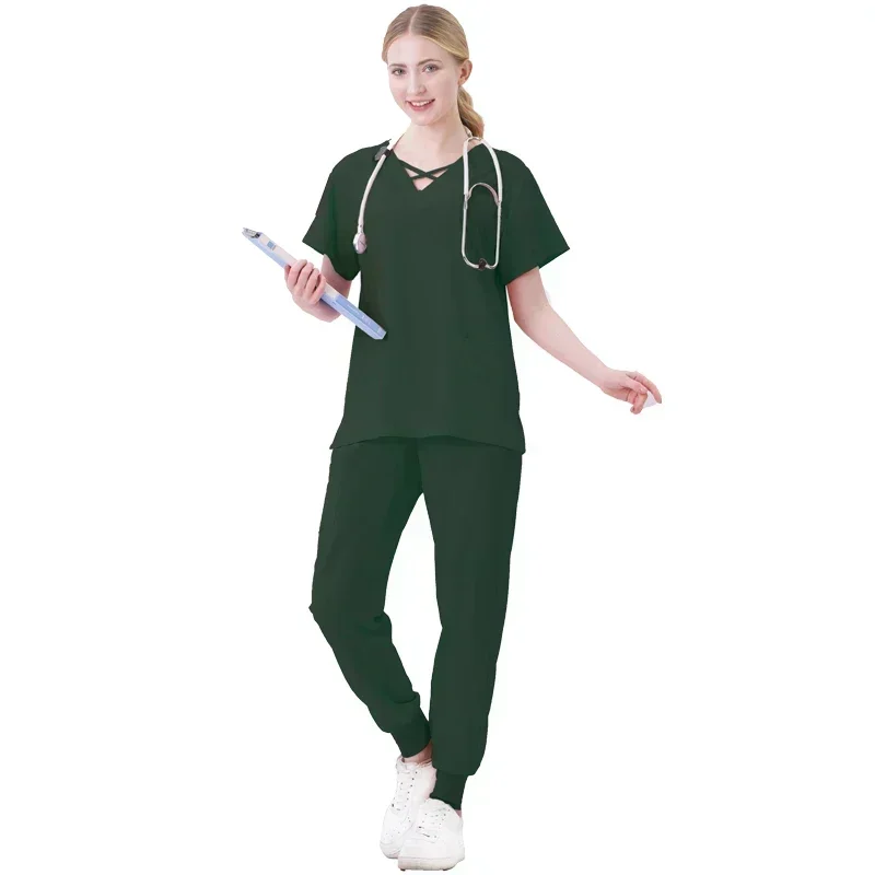 Uniforme médico de Hospital para mujer, conjunto de marca con patrón médico, uniformes médicos de diseñador, clínica Dental, Spa de belleza