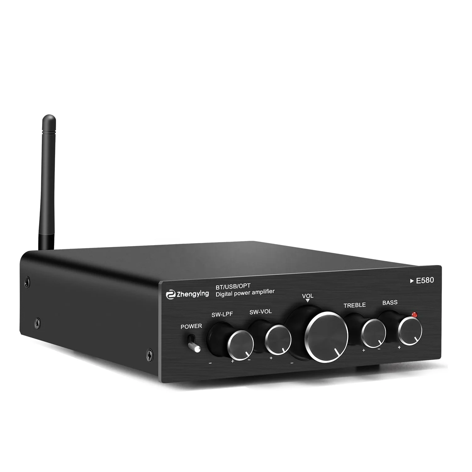 300W BT Mini Hi-Fi Audio Amp E580 2.1 Channel Amplifier Receiver with Bass Treble Control