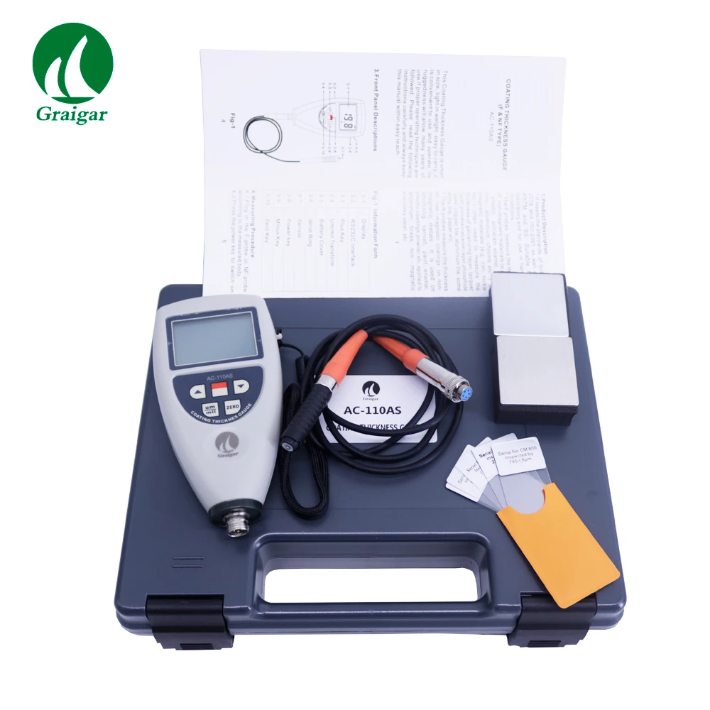 AC-110AS Coating Thickness Gauge Digital Thickness Tester Measuring Range 0~1250um