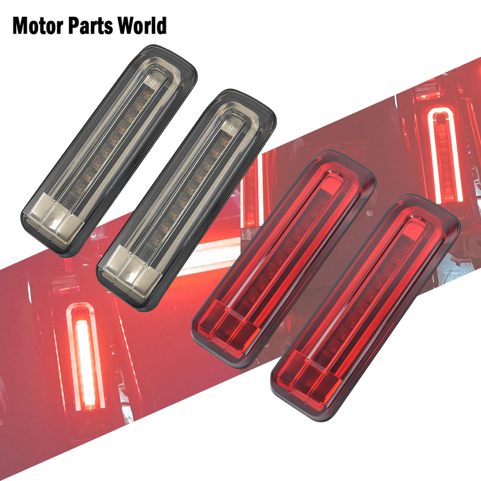 Motorcycle Saddlebag Support Filler Brake Lamps RearFender Turn Signal LED Lights For Harley Touring Road Glide FLTRU 2014-2024