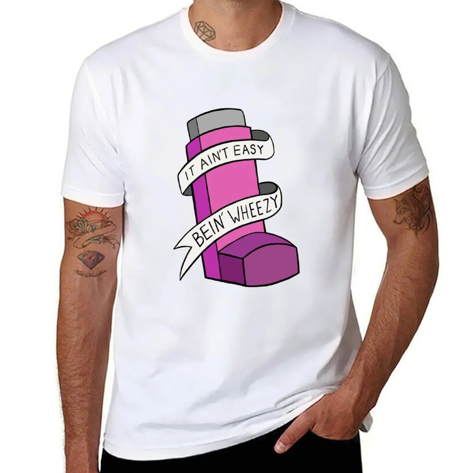 

It ain't easy bein' wheezy (Pink) T-Shirt man t shirt cotton high quality t shirts with prints T-Shirt