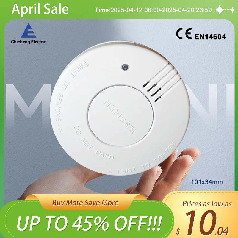 Smoke Detector 9V Replaceable Battery Smoke And Fire Alarm Smoke Sensor Low Battery Beep For Kitchen Bedroom Office CE EN14604