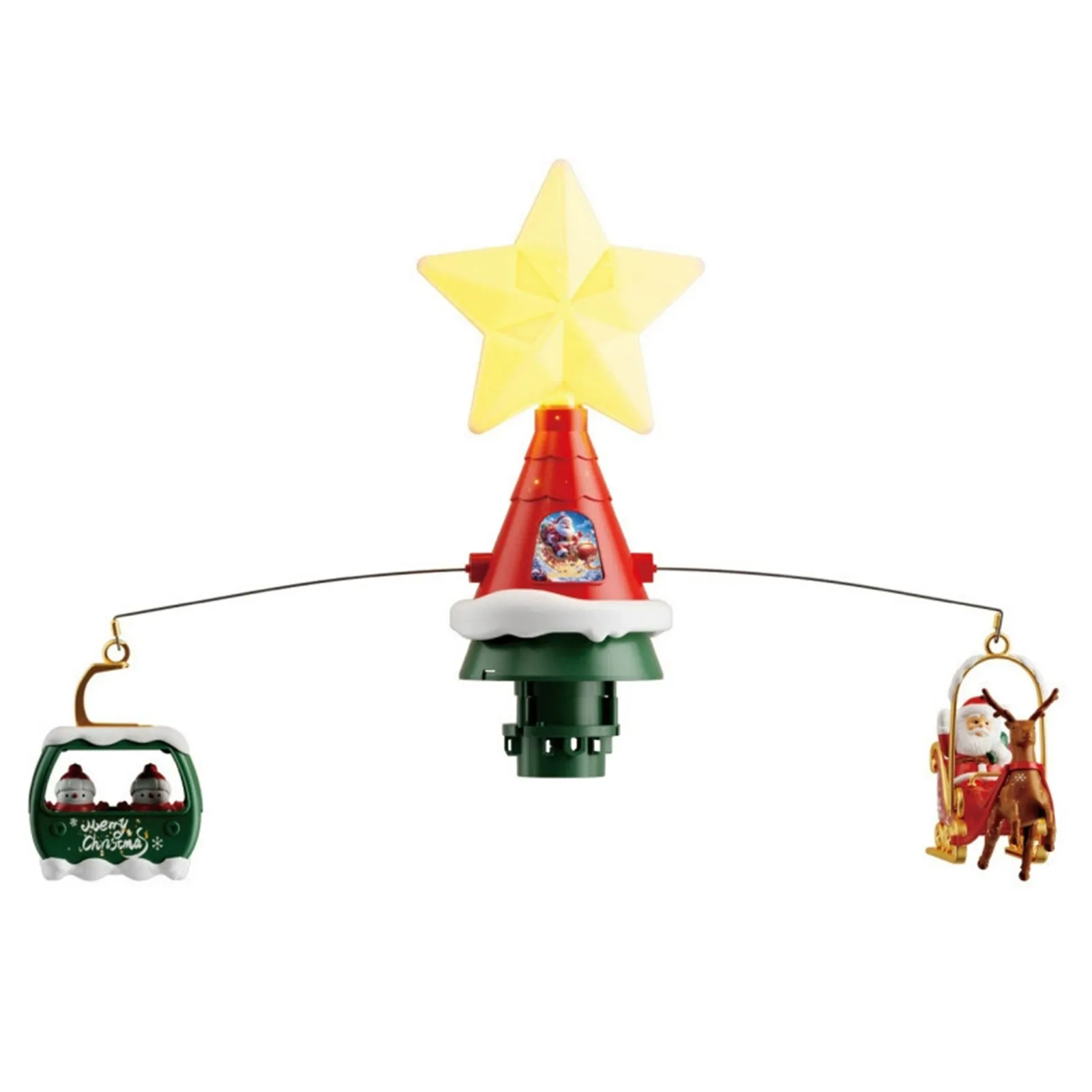 

Рождественская елка Топпер Декор Вращающийся музыкальный светильник с питанием от USB Праздничное украшение Автоматическая игровая праздничная атмосферная лампа