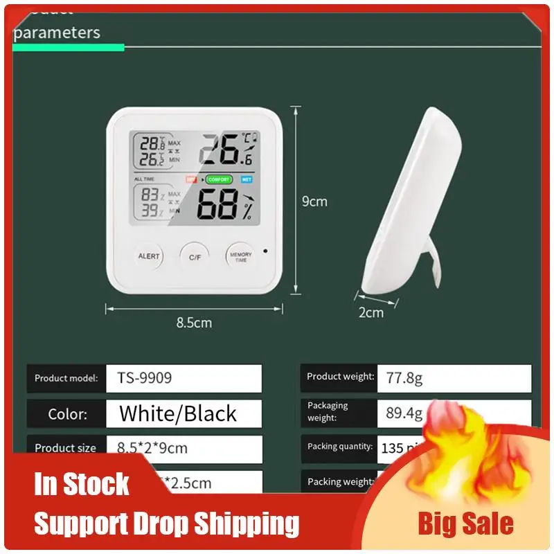 Лучшие предложения Монитор температуры и влажности Мини-гигрометр Датчик температуры Цифровой мини-термогигрометр для помещения