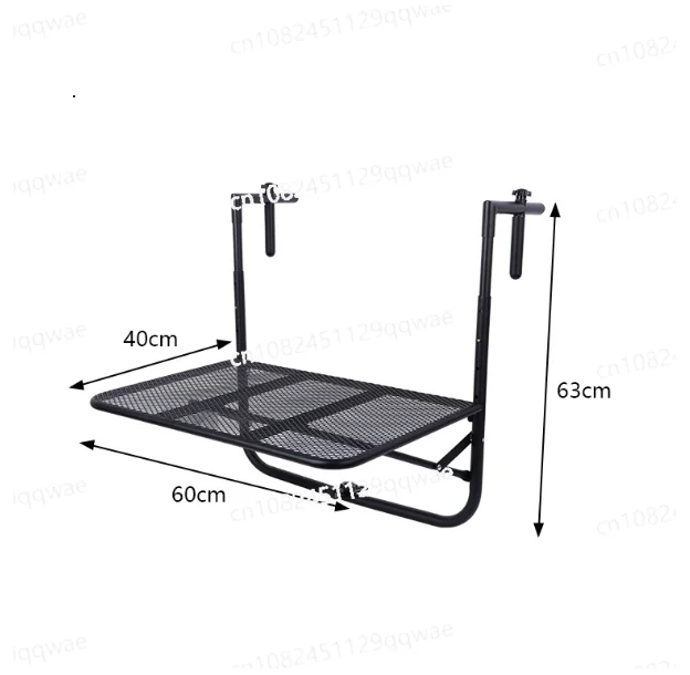 درابزين للشرفة، طاولة معلقة قابلة للطي، رفع الكمبيوتر المنزلي، مكتب صغير، درابزين خارجي لتناول الطعام #6