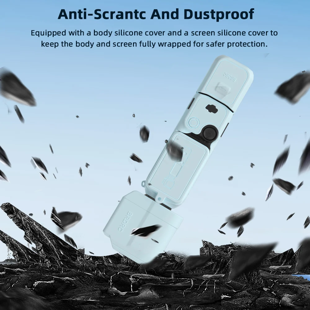 BRDRC Pocket 3 Silicone Cover Protective Case Lens Protector Scratch-Resistant Sleeve Skin for DJI OSMO Pocket 3 Accessories