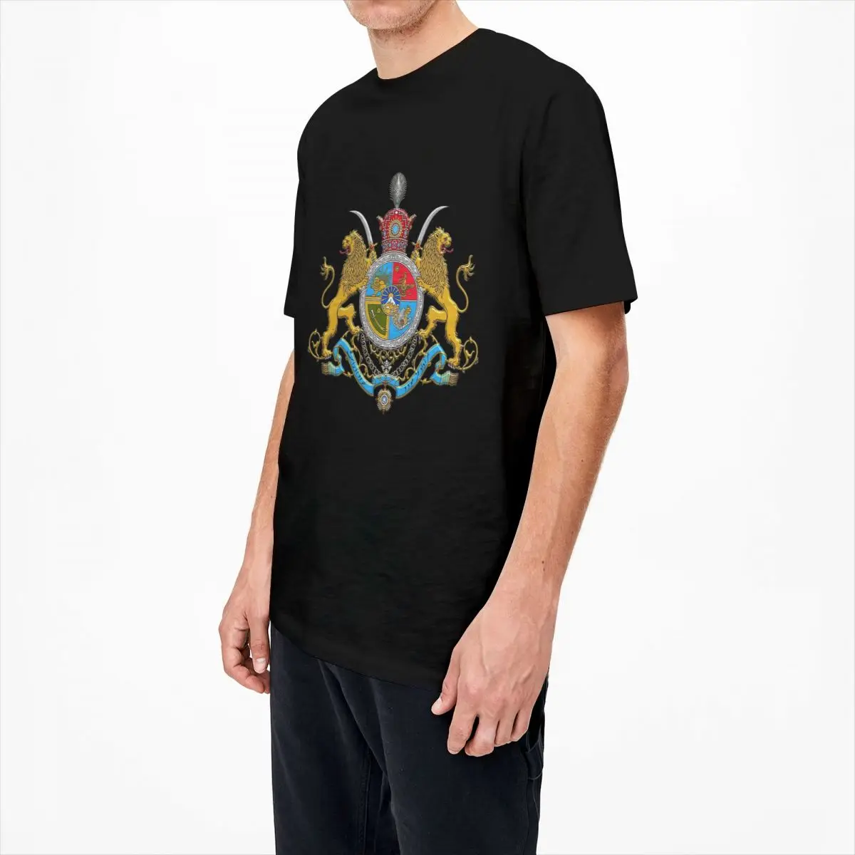 Iranian Imperial Coat Of Arms Of Iran T-Shirt Trendy Cool T-Shirts Beach 100% Cotton O Neck Plus Size 5XL Top Tees