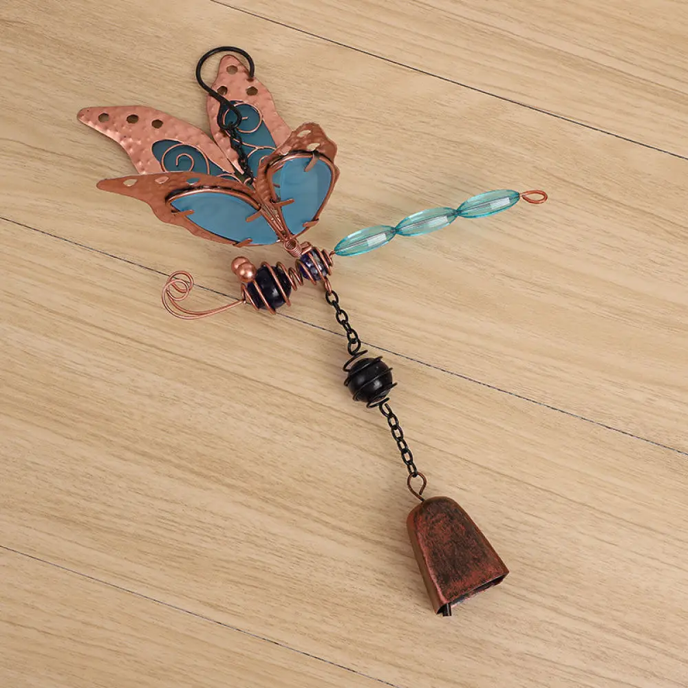 Dragonfly Hanging Wind Chime Fluorescent Acrylic Garden Decor Outdoor Yard Ornament Gift For Patio Home Decor