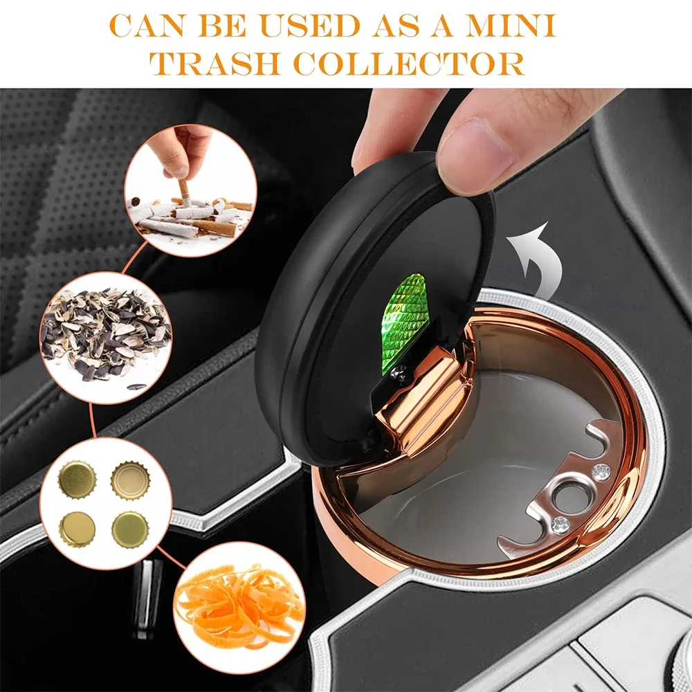 1pcs Portable Ashtray for Car Mini Car Ashtray with Lid Smokeless Ashtray Detachable Car Cigarette Ashtray with Colorful LED