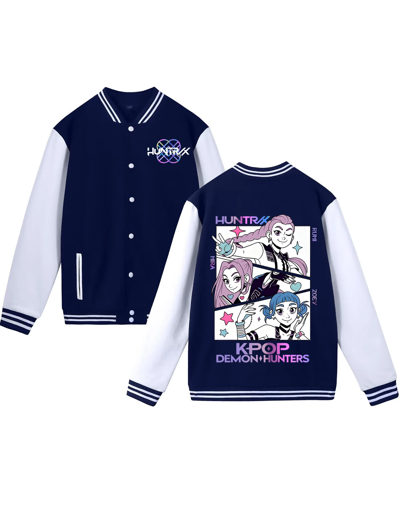 سترة بيسبول مطبوعة من Kpop Demon Hunters هدية مضحكة Y2k للأصدقاء