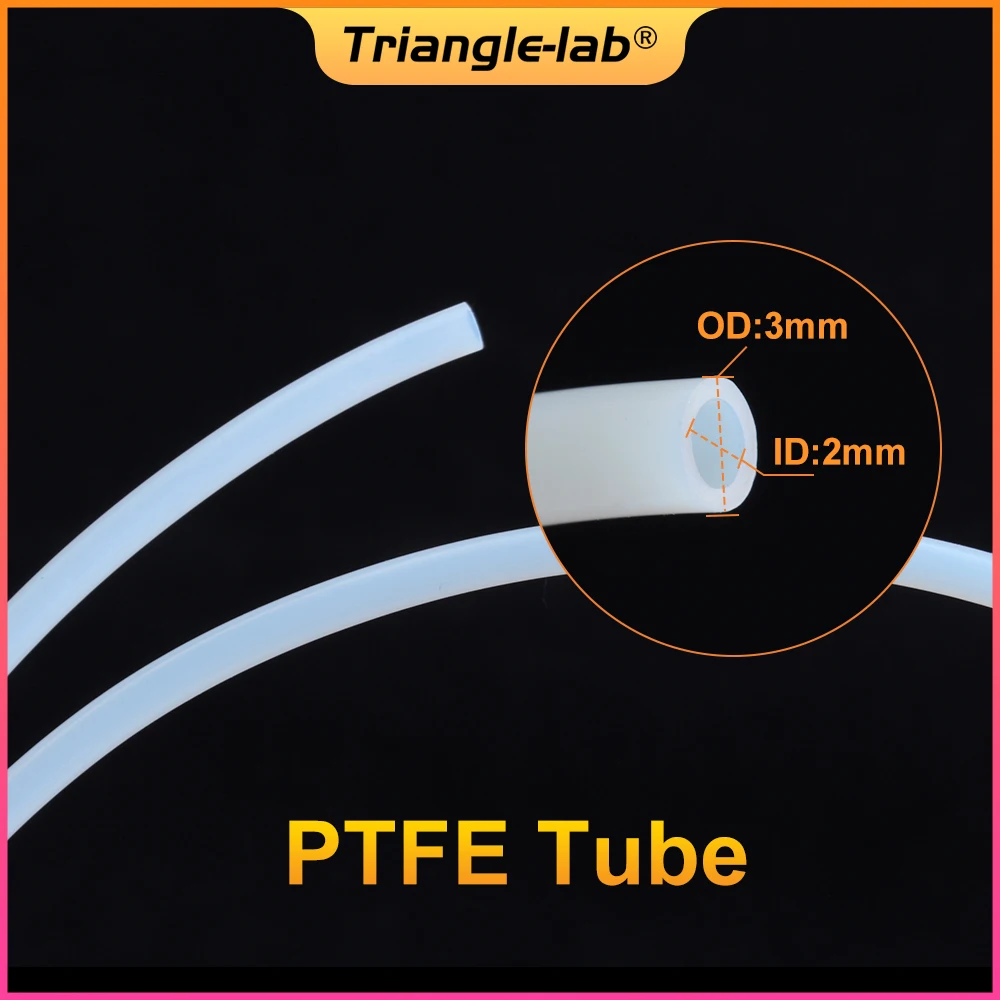 Trianglelab 2X3mm PTFE Tube 2MM X 3mm ID2mm OD3mm Smooth Ptfe headbreak replacement tube For 1.75mm Filament