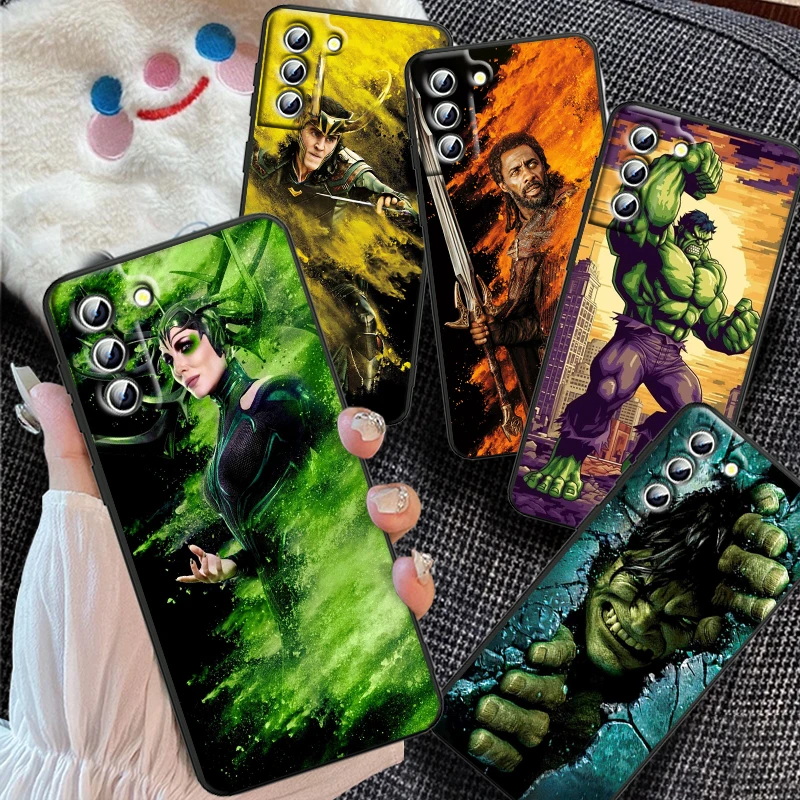 

Marvel Avengers Hero Hulk For Samsung Galaxy S24 S23 S22 S21 S20 FE S10 S10E Plus Ultra Pro Lite 5G Black Funda Phone Case