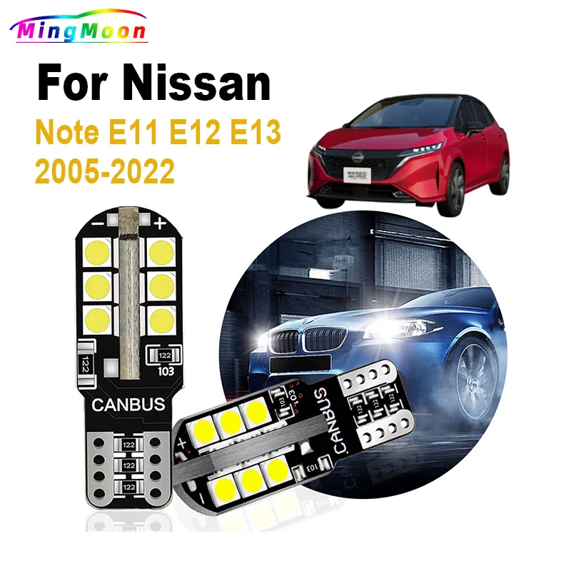 2Pcs T10 Car LED Bulbs Parking Lamp For Nissan Note E11 E12 E13 2005-2016 2017 2018 2019 2020 2021 2022 2023 Clearance Lights