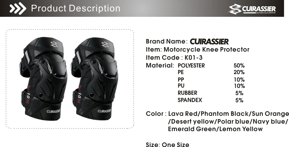 Cuirassier Motorrad-Knieprotektor, Knieprotektor für Offroad-Motorräder, MX-Schutz, nächtlicher reflektierender Rennschutz. Motorrad-Knieprotektor, flexibel und biegsam, bietet komfortablen Schutz. Bewahrt Ihre Fahrrad – Detail 4