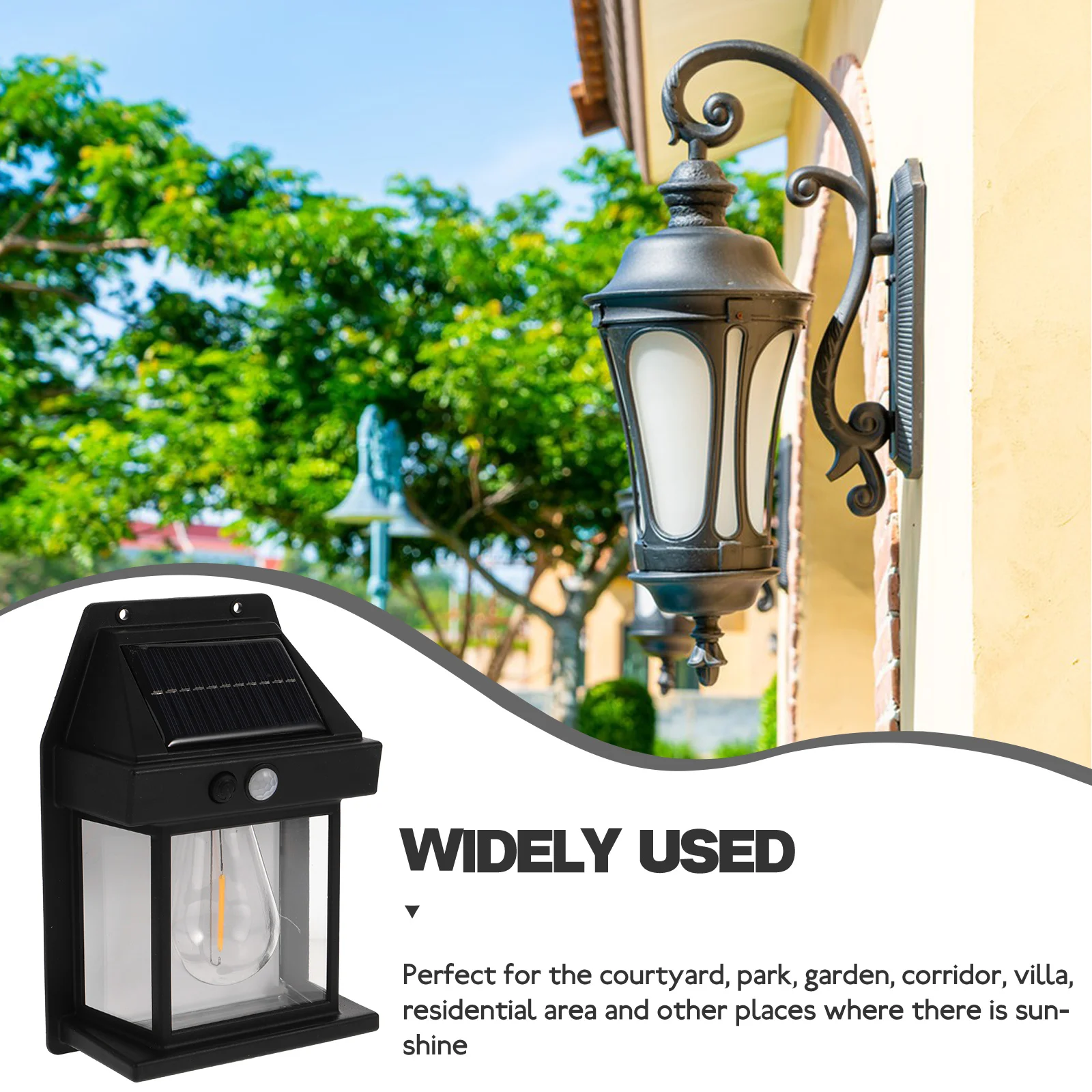 

Wall Outdoor Light Lamp Powered Waterproof Decor Courtyard Street Light Villa Outdoor Solar Lantern Area Solar Lamp
