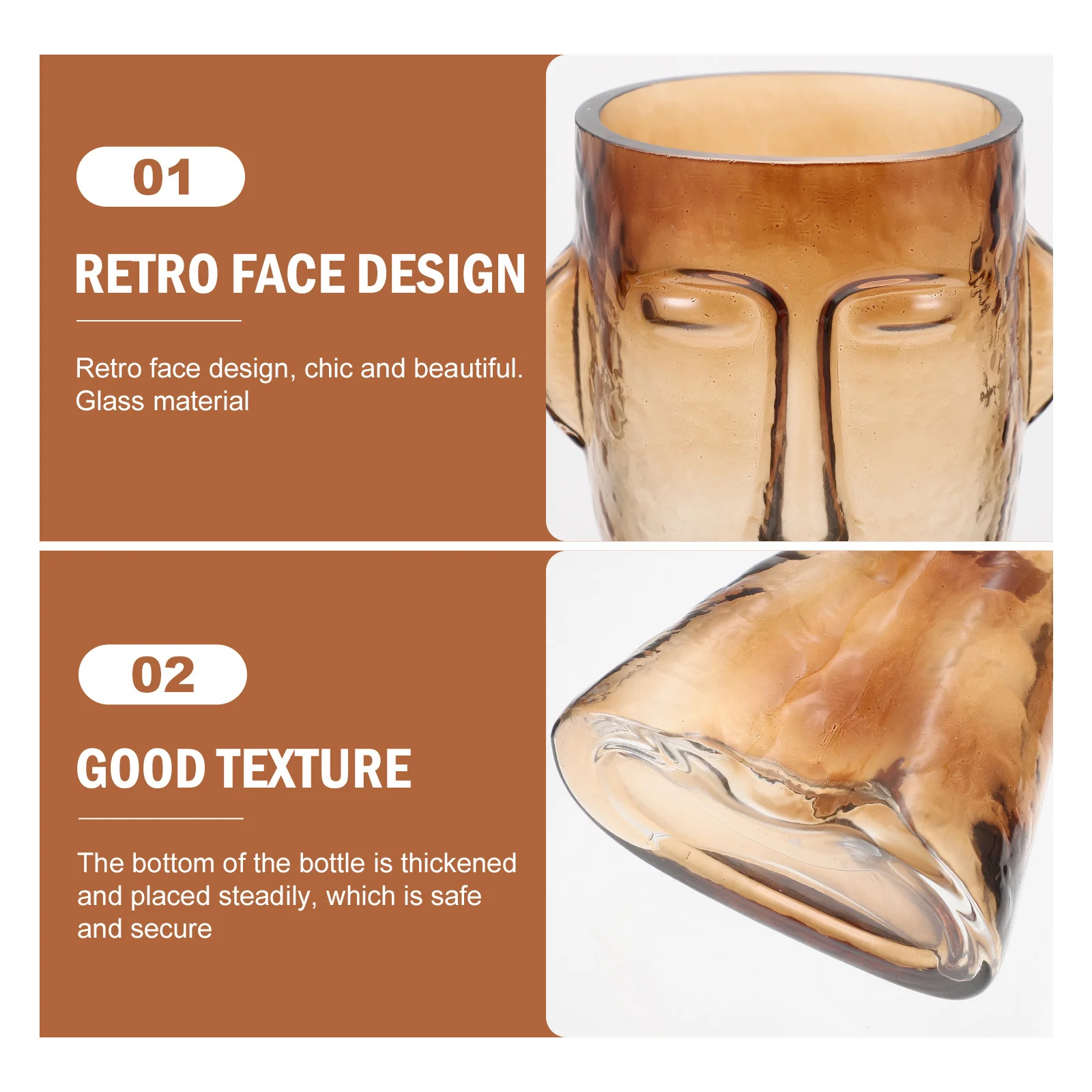 

Glass Human Face Vase Beautiful Artistic Design Home Decor Flower Arranging Holder Abstract Desktop Vase Dried Flower Holder