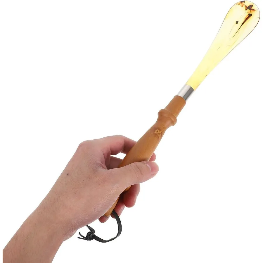 Wooden Shoe Horn with Hanger Handle,Long Shoe Lifter for Easy Dressing - Essential for Seniors,Pregnant Women & the Whole Family
