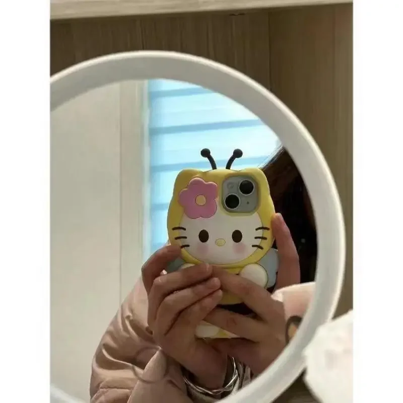 Sanrio Anime Figure Hello Kitty Phone Case iphone11 12 13 14 15Por Max Plus Anti-Fall Cute Fashion Give A Girl A Gift Cat Ears