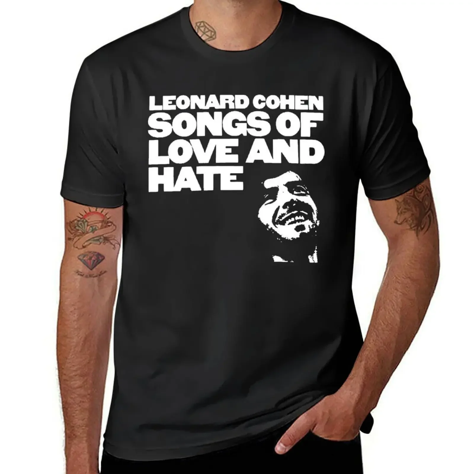 Leonard Cohen – Songs of Love and Hate T-Shirt customs design your own oversizeds summer clothes tops mens workout shirts