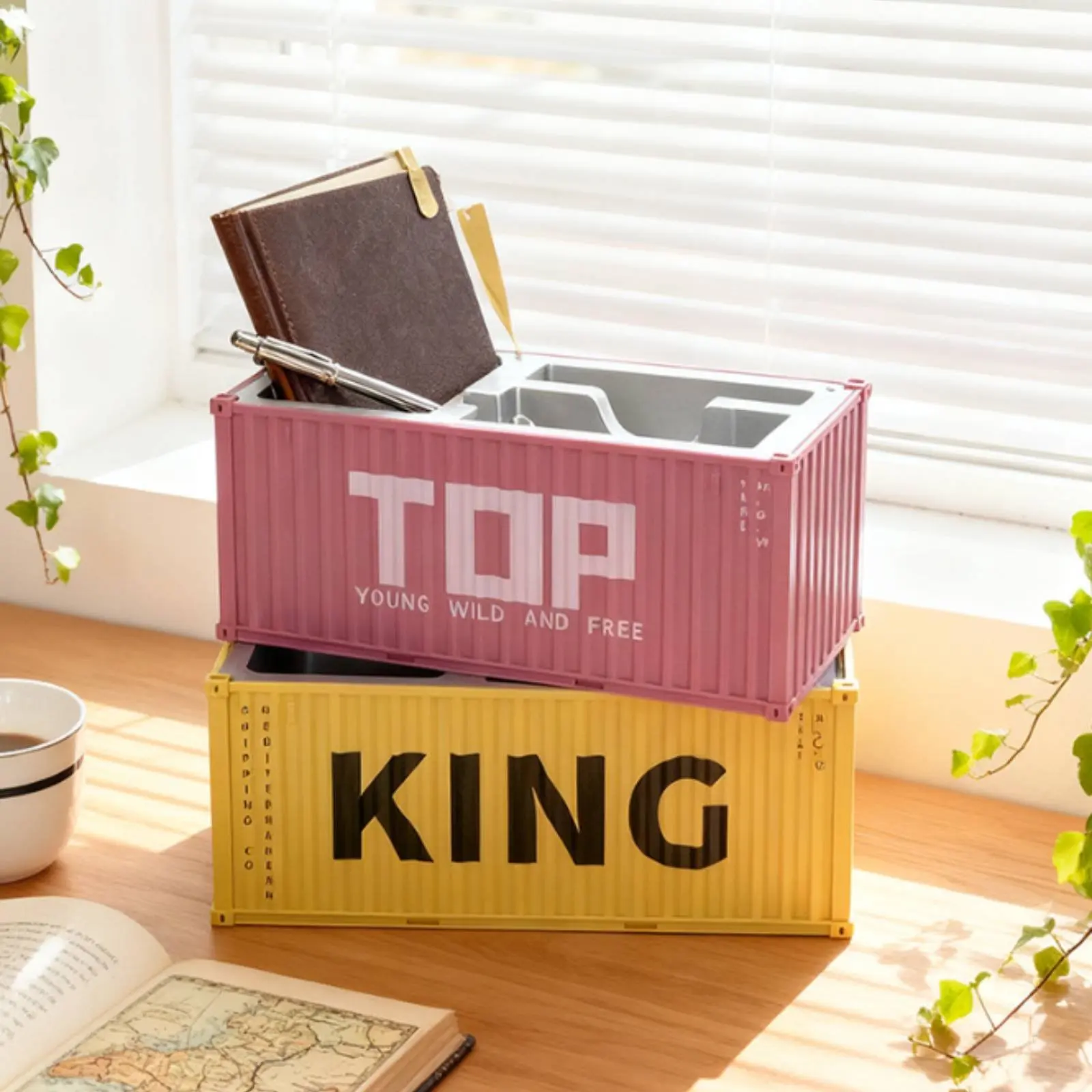 Shipping Container Desk Organizer Industrial Chic Mini Container Desk Organizer