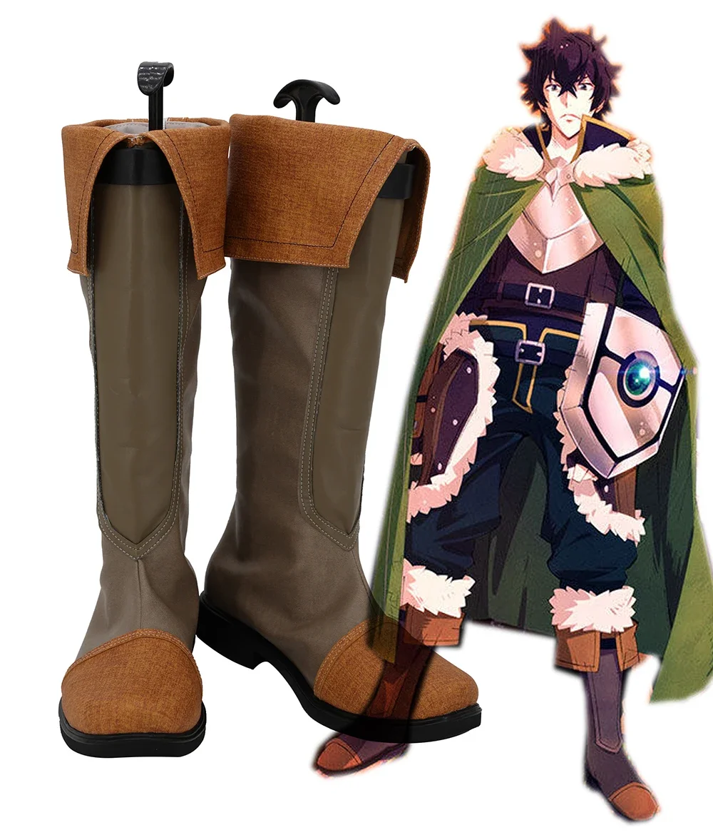 

The Rising of the Shield Hero Naofumi Iwatani Cosplay Boots Brown Verison Shoes Custom Made Any Size for Men and Women