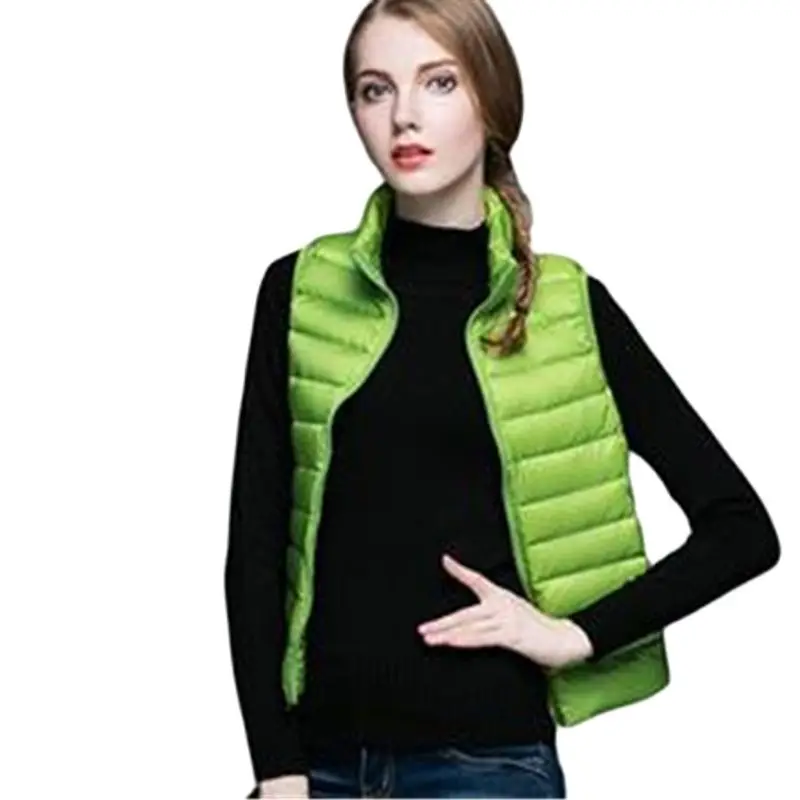 Winter Women Down Vest Female Sleeveless Vest Jacket Warm Down Jacket Hot Sale Women Sleeveless Jackets Doudoune Femme Coats