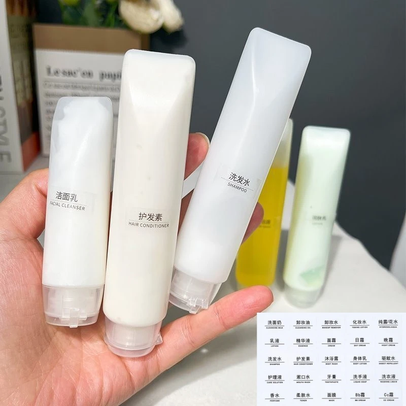 5/2PC Plastic Lege Draagbare Buizen Knijp Cosmetische Crème Lotion Reisfles Hervulbare Fles Shampoo Container Make Up Gereedschap