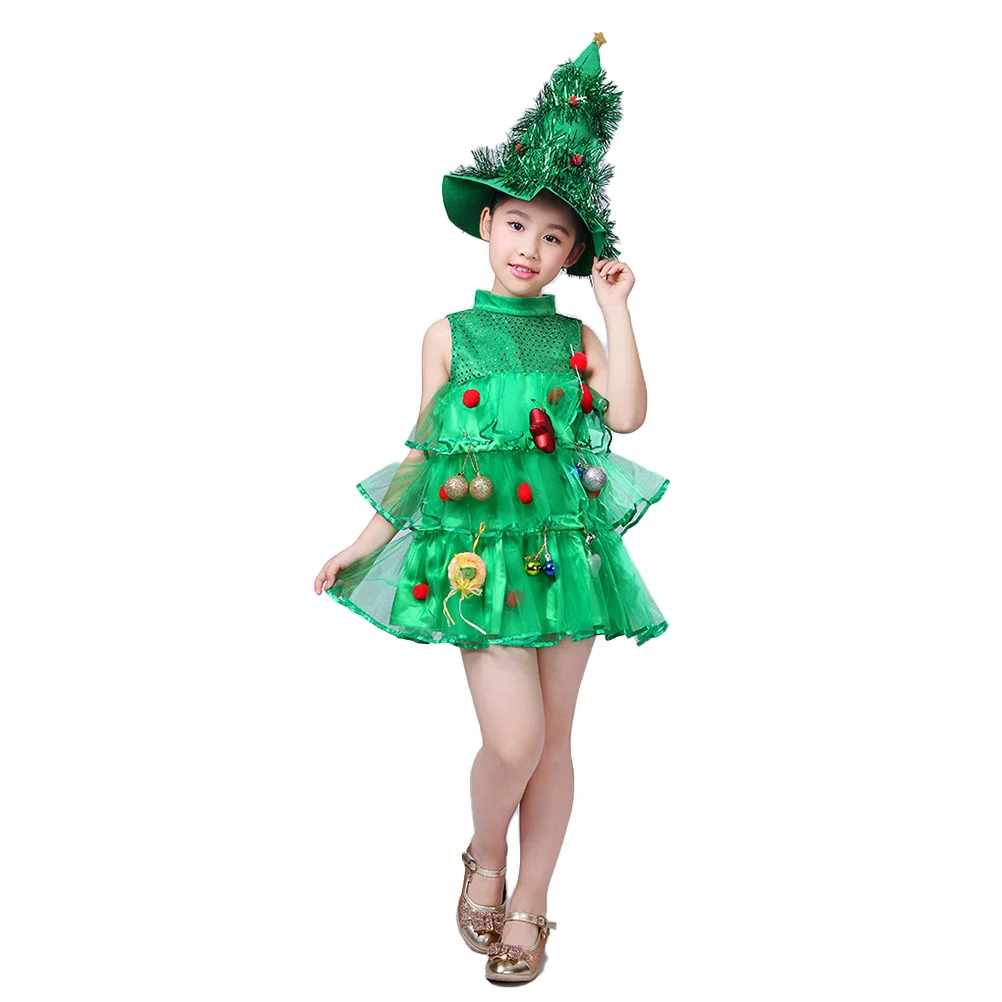 

Hat for Baby Girl Christmas Tree and Dress Halloween Costumes Children Cartoon Performance