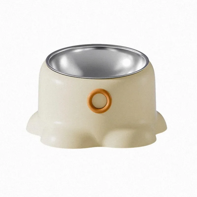 Anti-hacking Stainless Steel Cat Bowl with Sloping Neck Protection Design Pet Bowl Anti-slip and Anti-toppling Cat Food Bowl