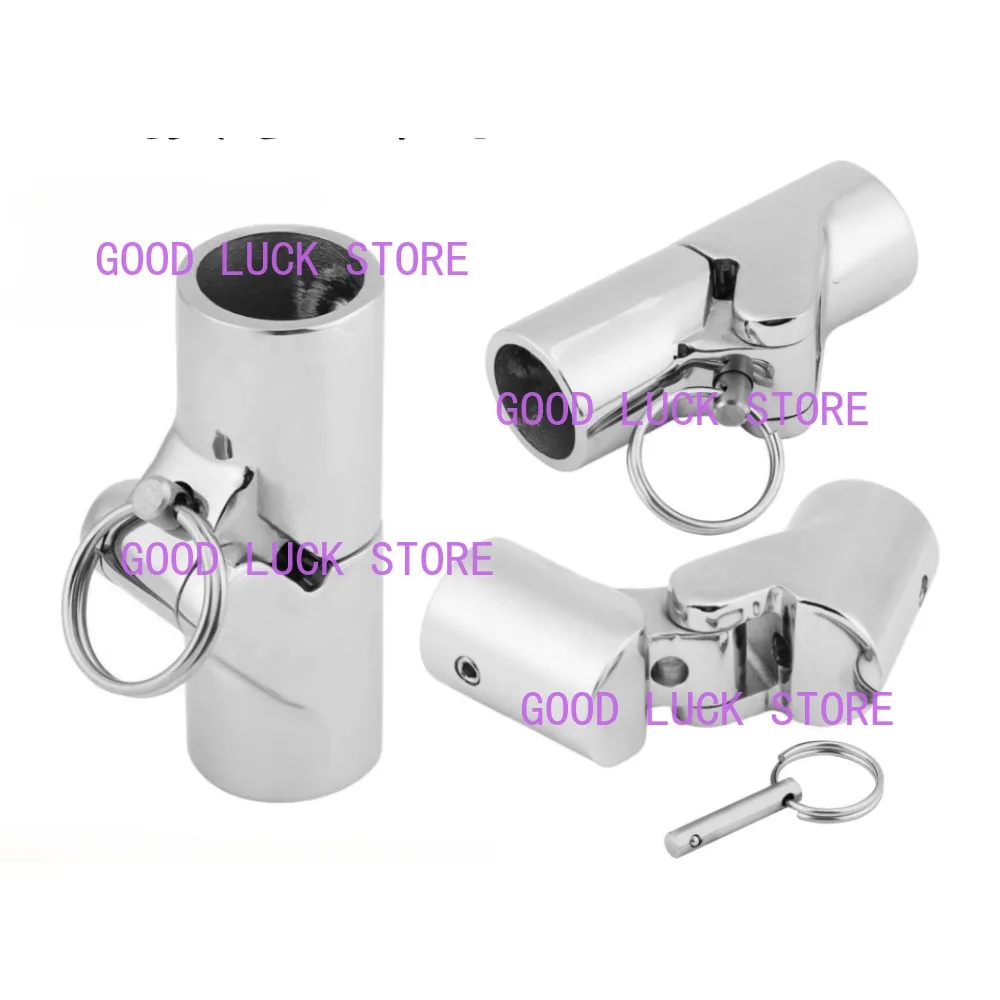 1pc Marine Stainless Steel Folding Swivel Coupling Tube Pipe Connector Boat Deck Hinge Mount Connector Boat Hardware Fitting