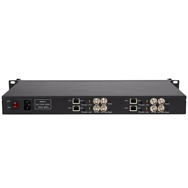 H3614 UDP RTSP HTTP RTMP HLS Encoder Broadcasting TV Headend Equipment MPeg4 H264 SDI 4 Channels RF Modulator Encoder Modulator