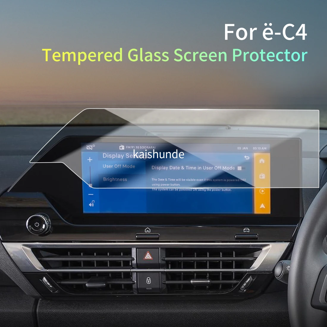 Car Stickers Meters Protector For25 Dongfeng Citroen  eC4 RHD Tempered Glass Protective Film Display Navigation Vehicle