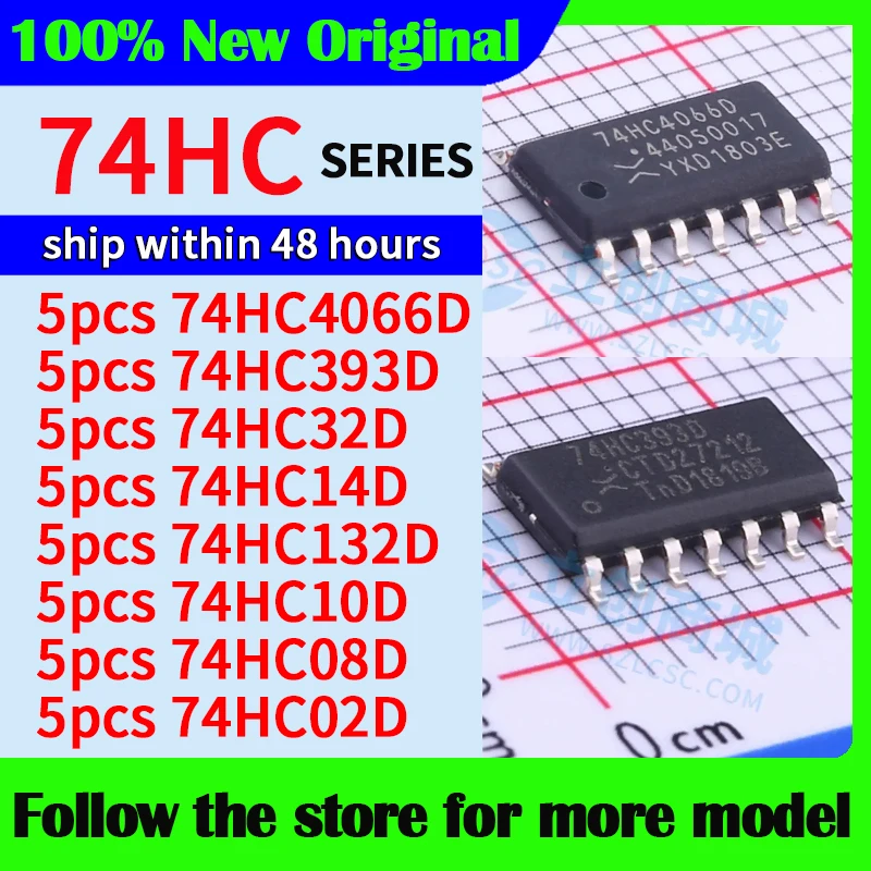 5pcs/lot 74HC4066D 74HC393D 74HC32D 74HC14D 74HC132D 74HC10D 74HC08D 74HC02D  In stock 48 hours ship