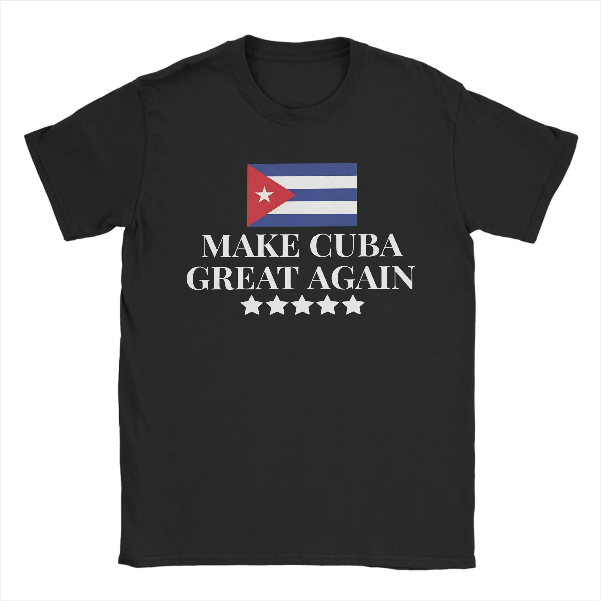 Summer Cuban Flag Make Cuba Great Again T Shirt For Unisex  Cotton T-shirts Short Sleeve Clothing