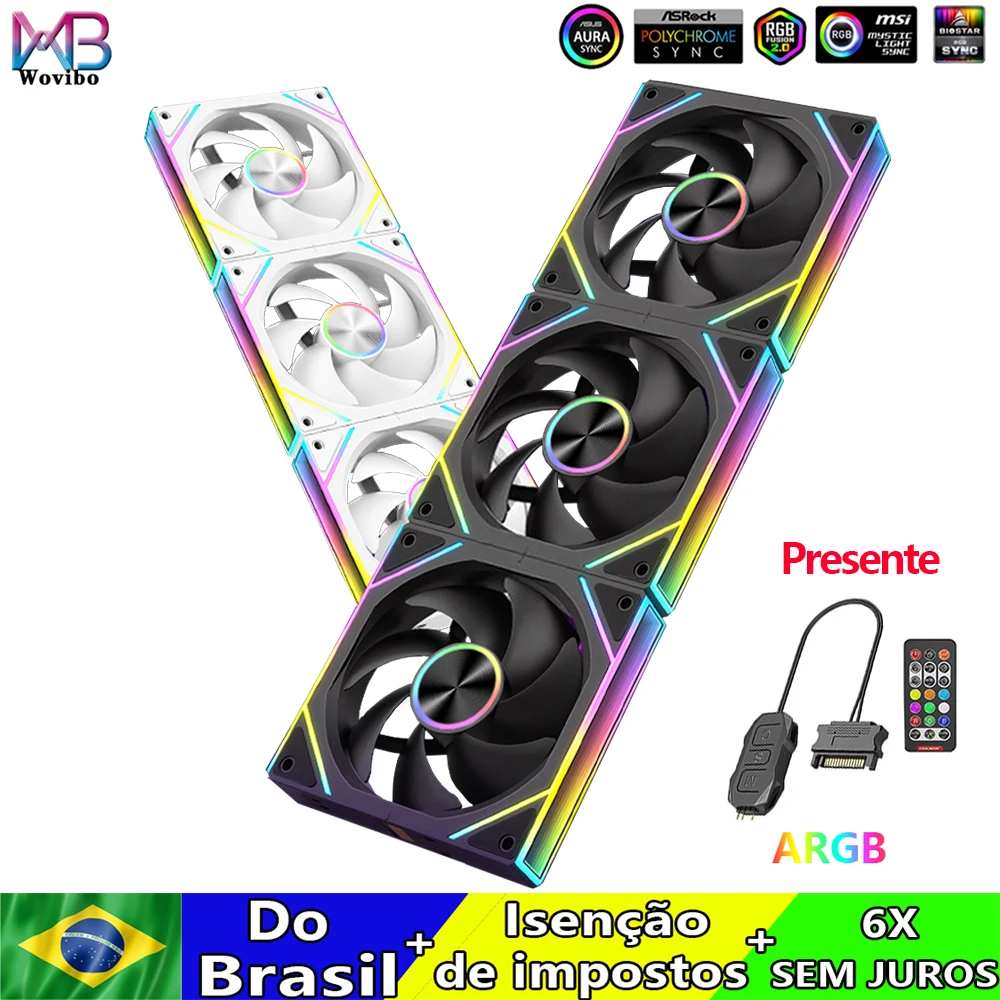 Corsair Wovibo 120mm Fans De Refrigeração Uni De ARGB RGB Cooler Fan PWM 4PIN
