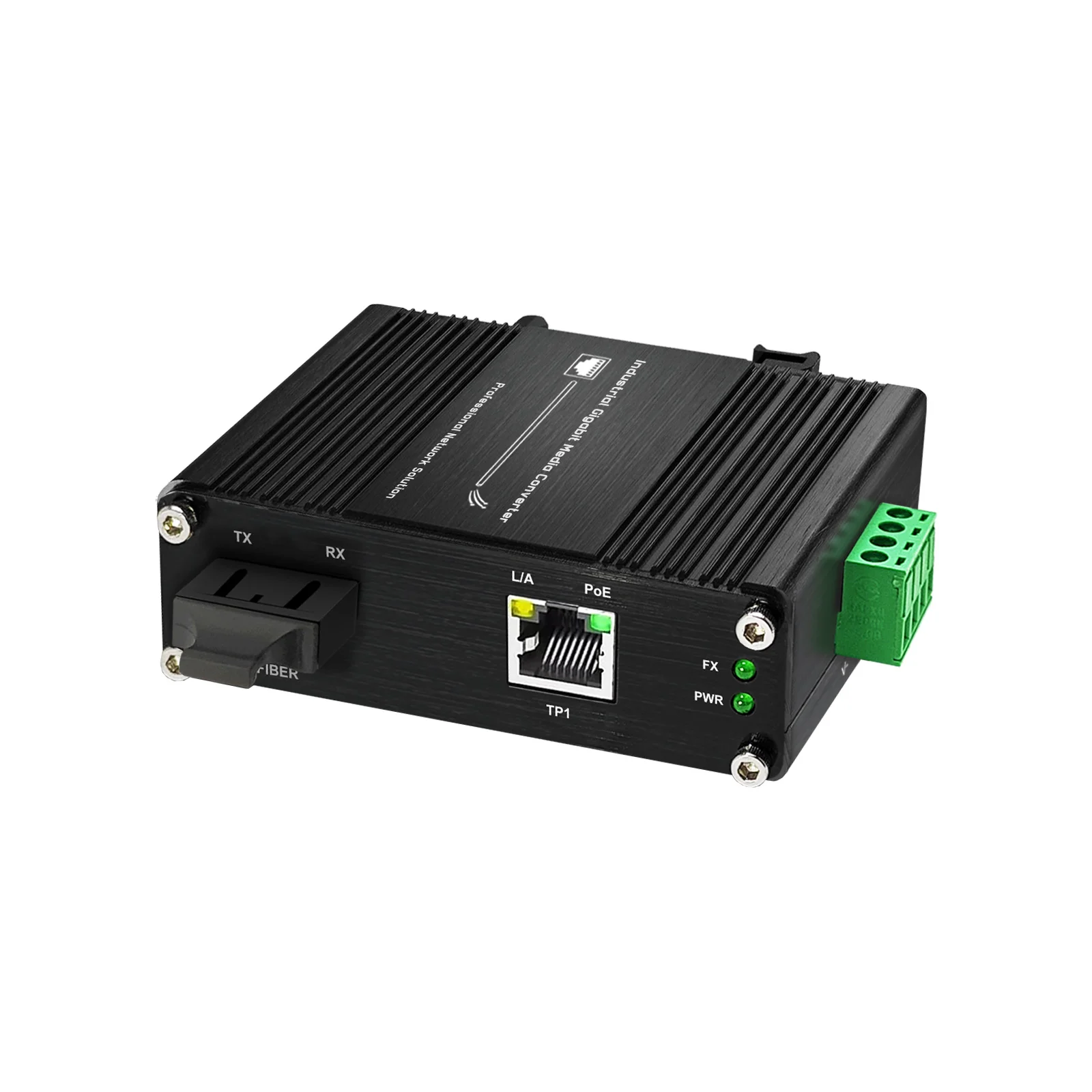 

Industrial Gigabit Fiber Media Converter 12~48V DC 10/100/1000Mbps 1*RJ45+1*SFP/SC PoE optional Din-Rail & Wall Mount